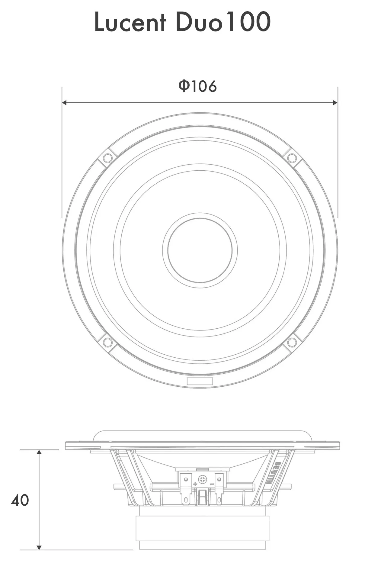 L-100L 中低音 尺寸圖
